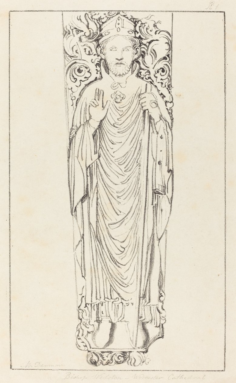 Biskop Wulstan i Worcester Cathedral af Maria Denman after John Flaxman