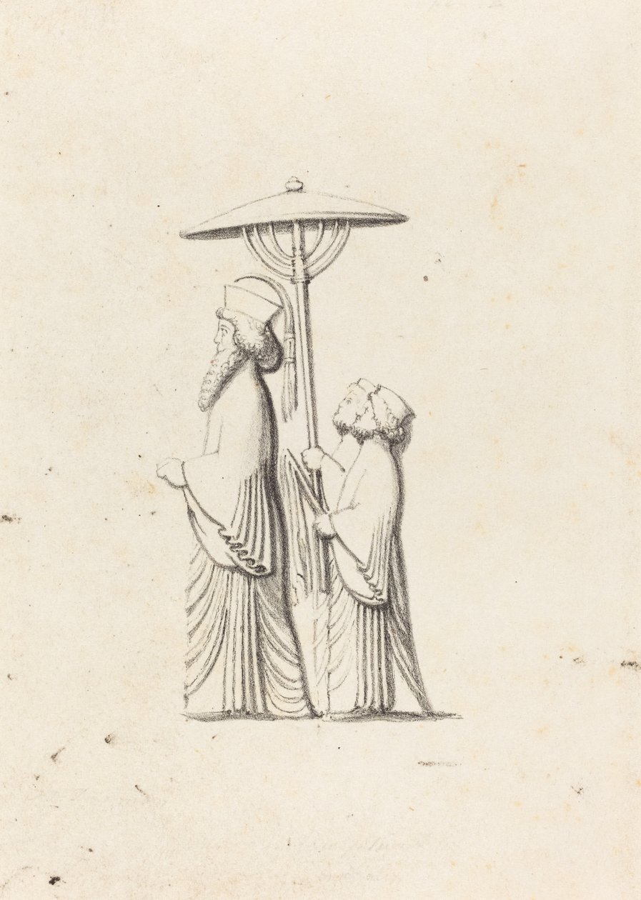 Skulptur i Persepolis, fra Le Bruyns Rejser af Maria Denman after John Flaxman