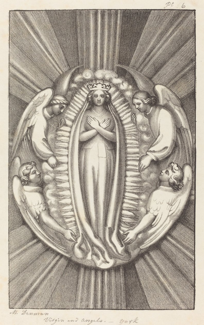 Virgin and Angels, en nøglesten i York af Maria Denman after John Flaxman