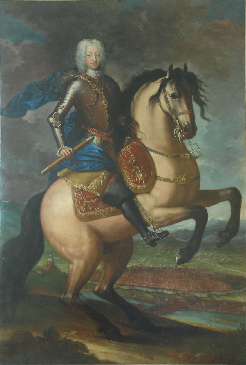 Rytterportræt af Carlo Emanuele III af Maria Giovanna Clementi