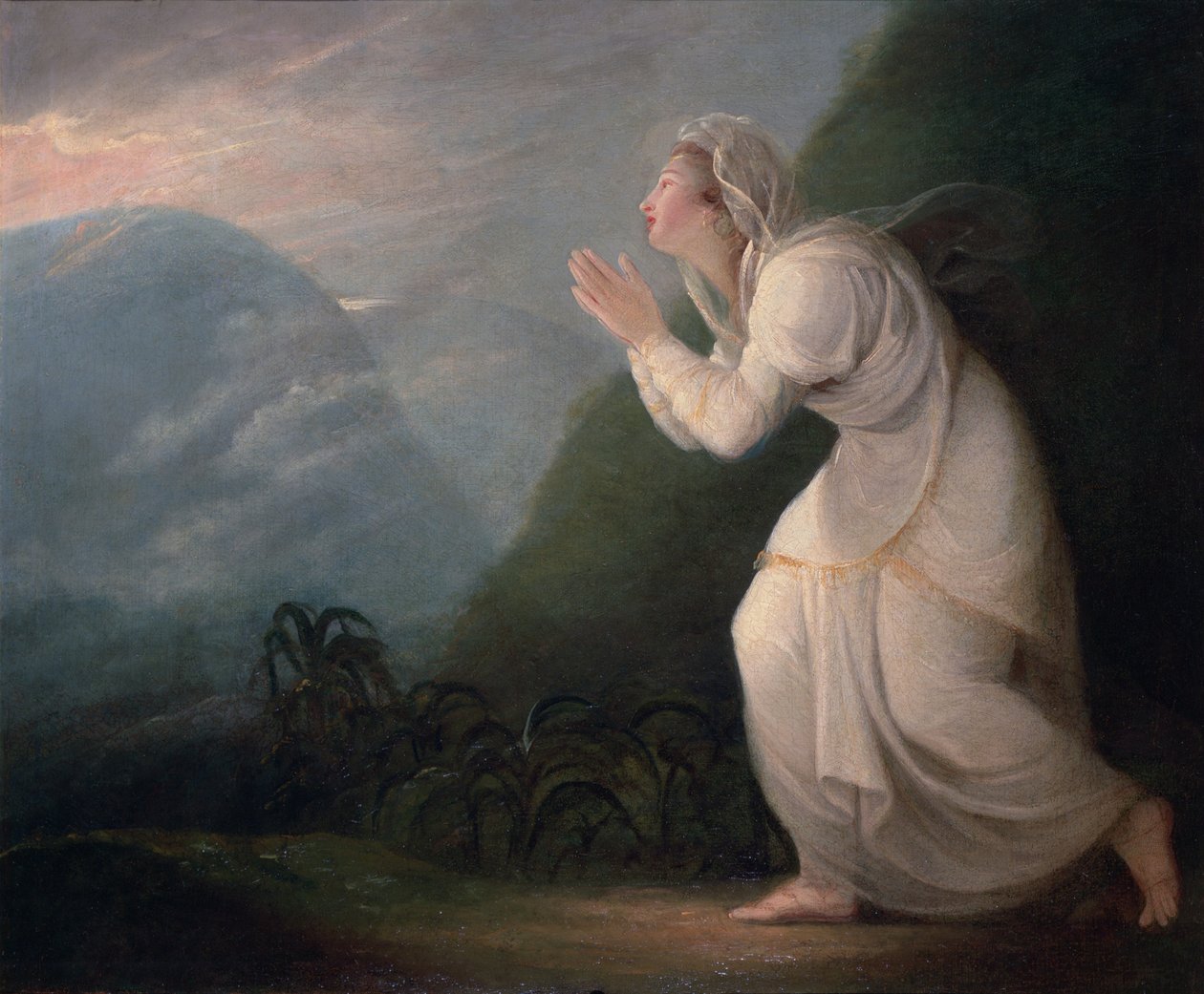 Persisk kvinde tilbedende den opgående sol, 1784 af Maria Hadfield Cosway