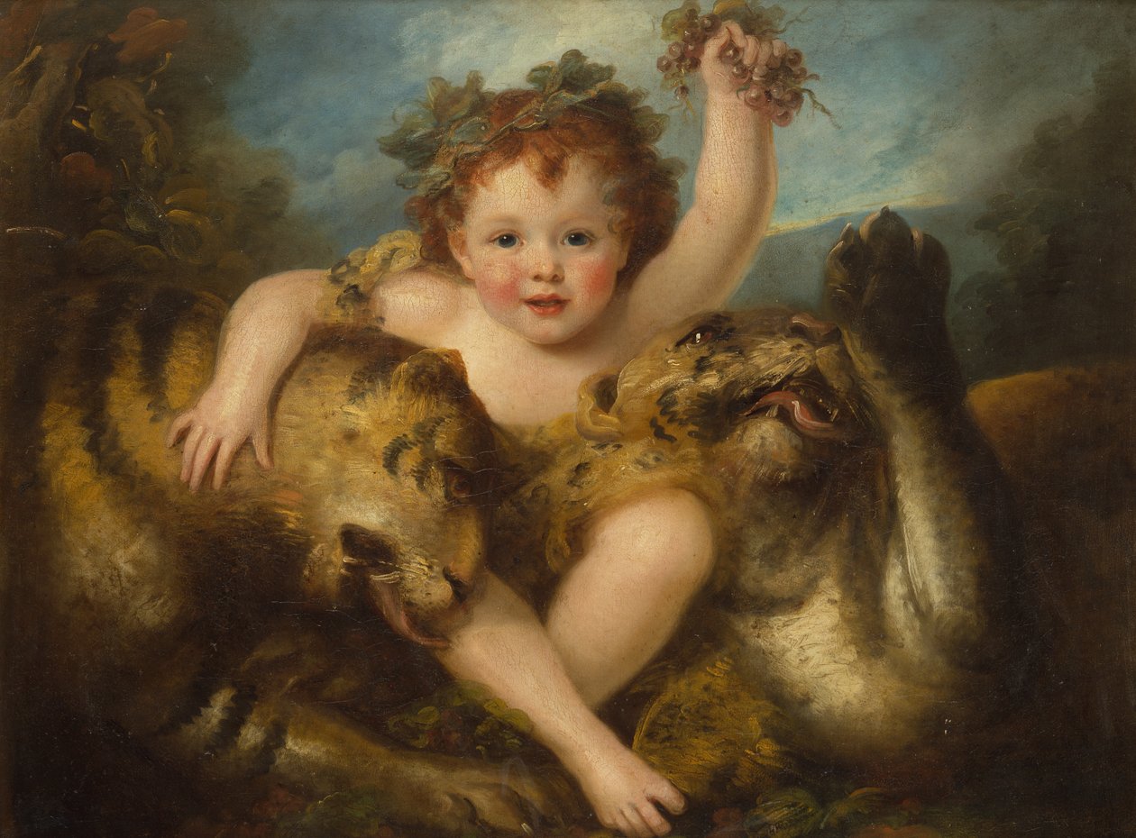 Portræt af Hon. George Lamb, som spædbarnet Bacchus (olie på lærred) af Maria Hadfield Cosway