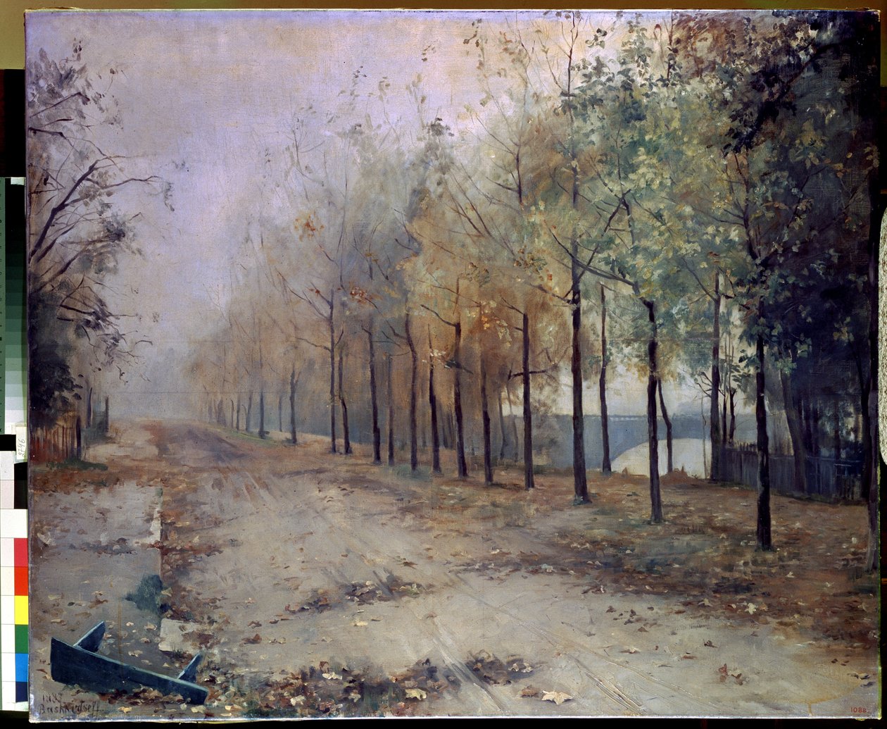 Efterår (Autumn). Maleri af Maria Konstantinovna Bashkirtseva (1860-1884). Olie på lærred, 97 x 117 cm, 1883. Russisk kunst, landskab fra det 19. århundrede. Det russiske statsmuseum, Sankt Petersborg. af Maria Konstantinova Bashkirtseva