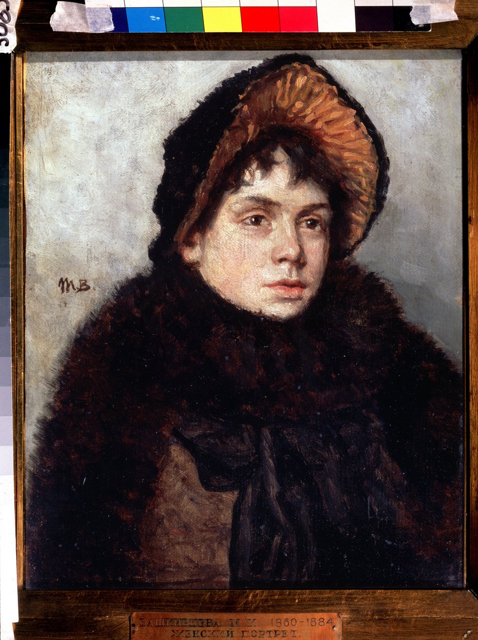Selvportræt. Maleri af Maria Konstantinovna Bashkirtseva (1860-1884). Olie på lærred, 35 x 27 cm. 1800-tallet russisk kunst. Statens Tretyakov-galleri, Moskva. af Maria Konstantinova Bashkirtseva