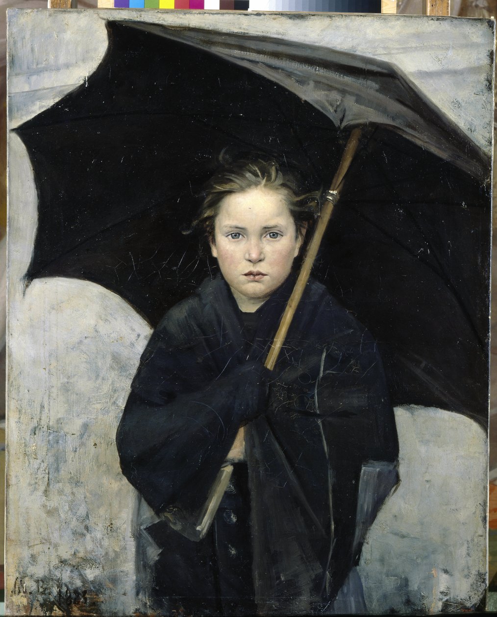 Paraplyen - Bashkirtseva, Maria Konstantinovna (1860-1884) - 1883 - Olie på lærred - 93x74 - Statens russiske museum, Skt. Petersborg af Maria Konstantinova Bashkirtseva