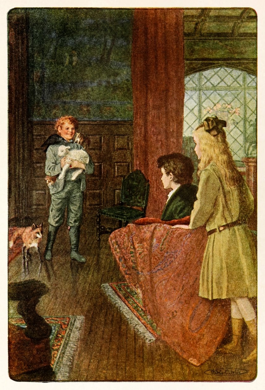 "Dickon kom ind og smilede sit dejligste brede smil" fra The Secret Garden af Frances Hodgson Burnett (1849-1924) af Maria Louise Kirk