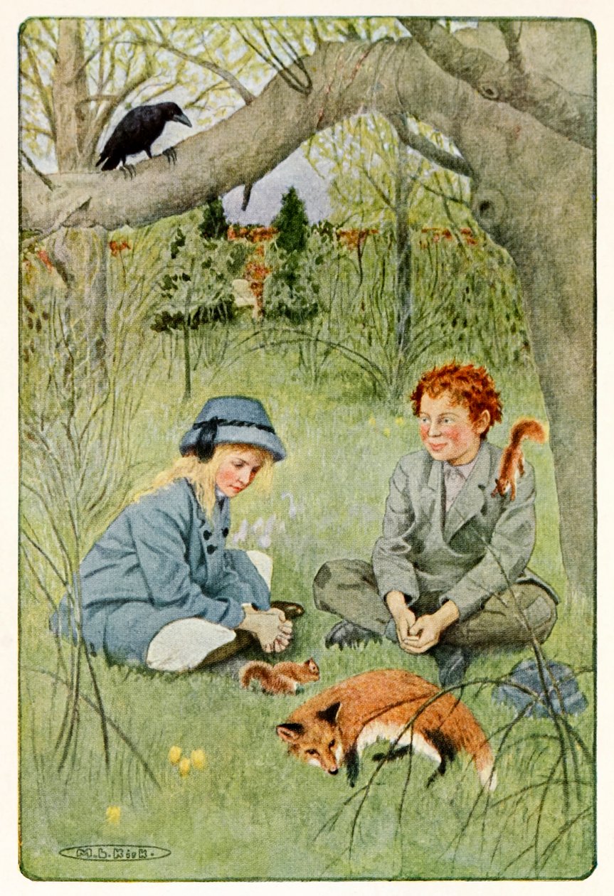 "Det virkede næppe udholdeligt at forlade en sådan fornøjelse" fra The Secret Garden af Frances Hodgson Burnett (1849-1924) af Maria Louise Kirk