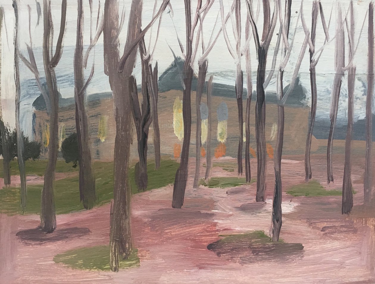 The Petit Palais in Winter II, 2019 (olie på papir) af Maria Magenta