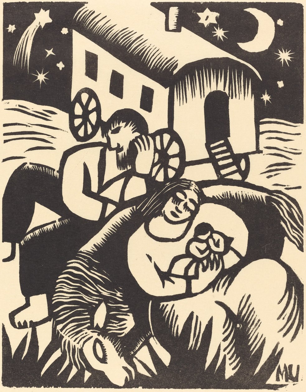 Hvilende sigøjnere, 1918. af Maria Uhden