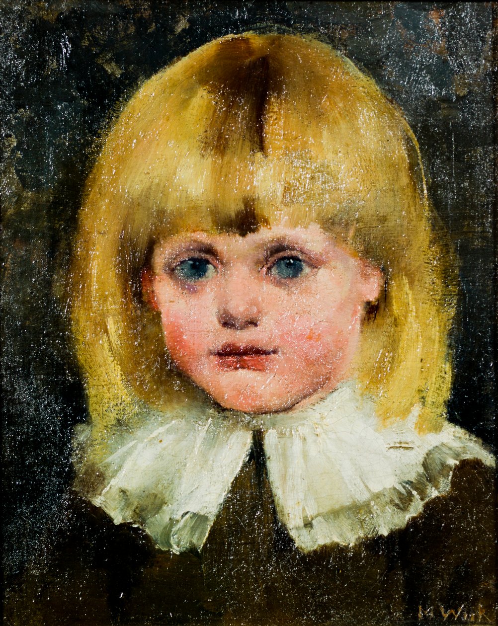 En piges hoved (Hilja Tukiainen); maleri af Maria Wiik