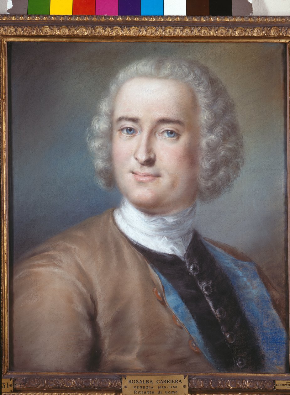 Portræt af en herre, ca. 1737 (pastel på papir) af Marianna Carlevaris