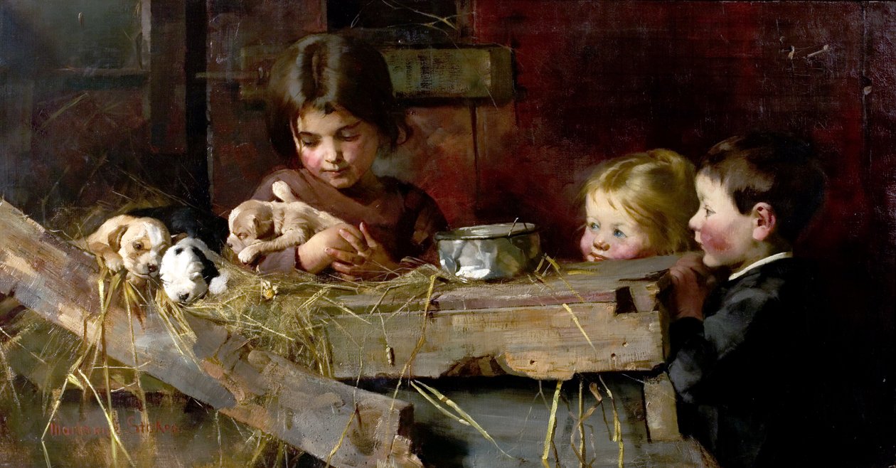 Barndommens skatte, 1886 af Marianne Stokes