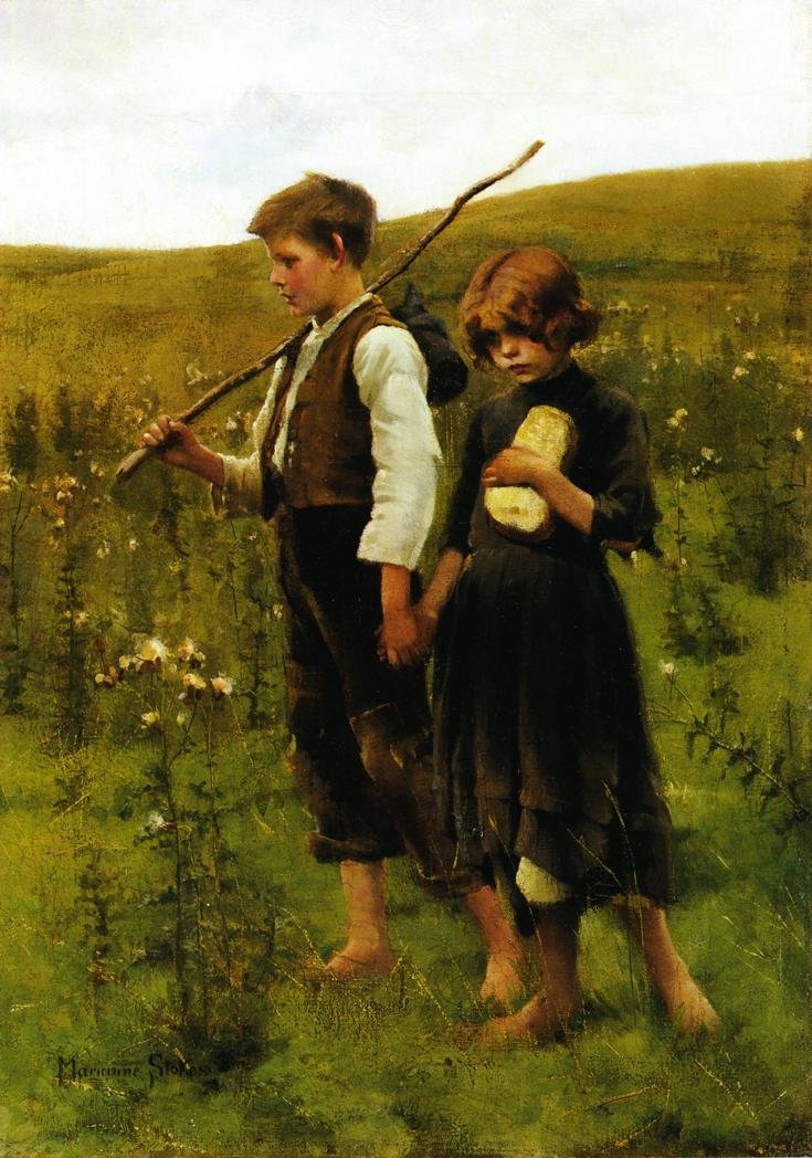 På vej til markerne af Marianne Stokes