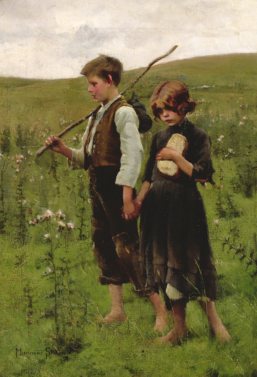 Hjemløs, 1885 af Marianne Stokes