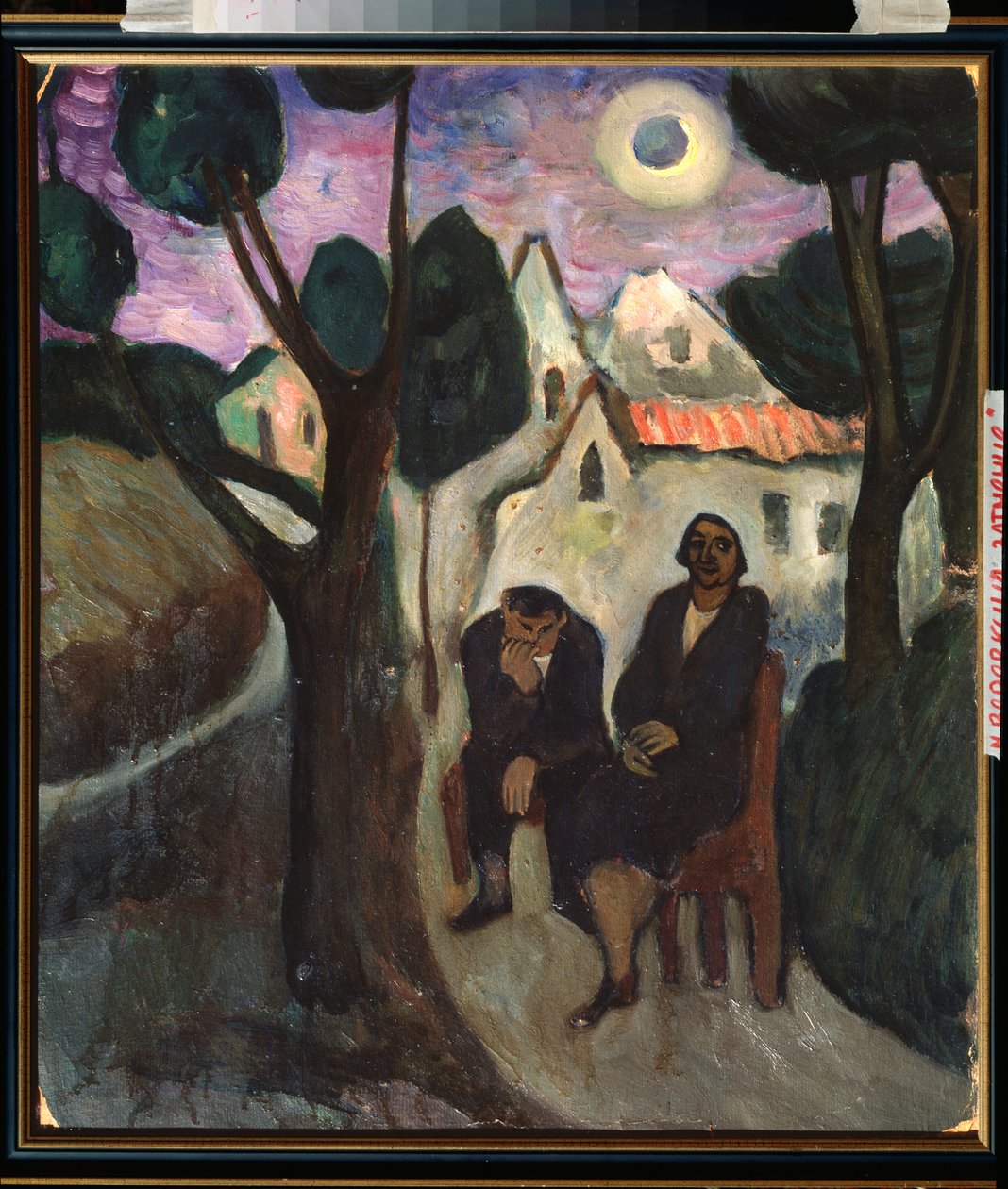 Solformørkelsen - Maleri af Marianne Von Werefkin (1860-1938), olie på lærred, ca. 1910, russisk kunst, 20. århundrede, ekspressionisme - Privat samling af Marianne von Werefkin