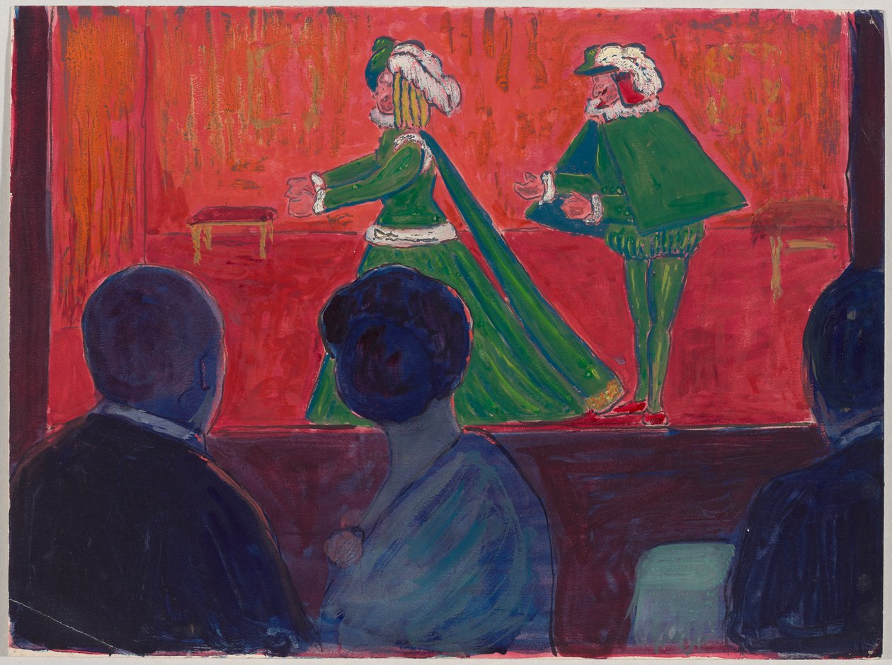 Marionetteater - i forgrunden Jawlensky og Marianne von Werefkin af Marianne von Werefkin