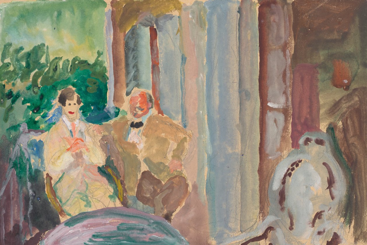 Sacharoff og Jawlensky på balkonen i St. Prex ved Genevesøen af Marianne von Werefkin