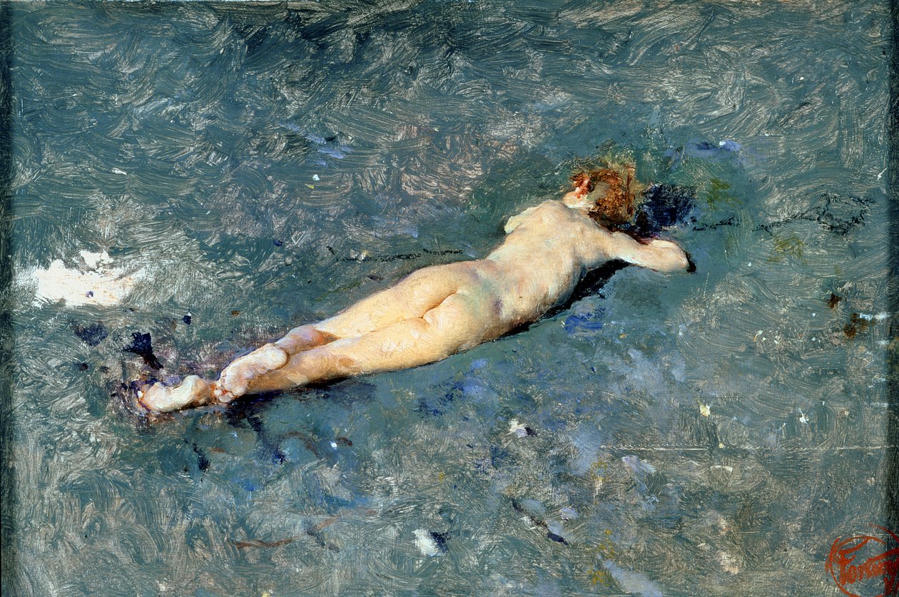 En nøgen på stranden ved Portici af Mariano José María Bernardo Fortuny y Carbó