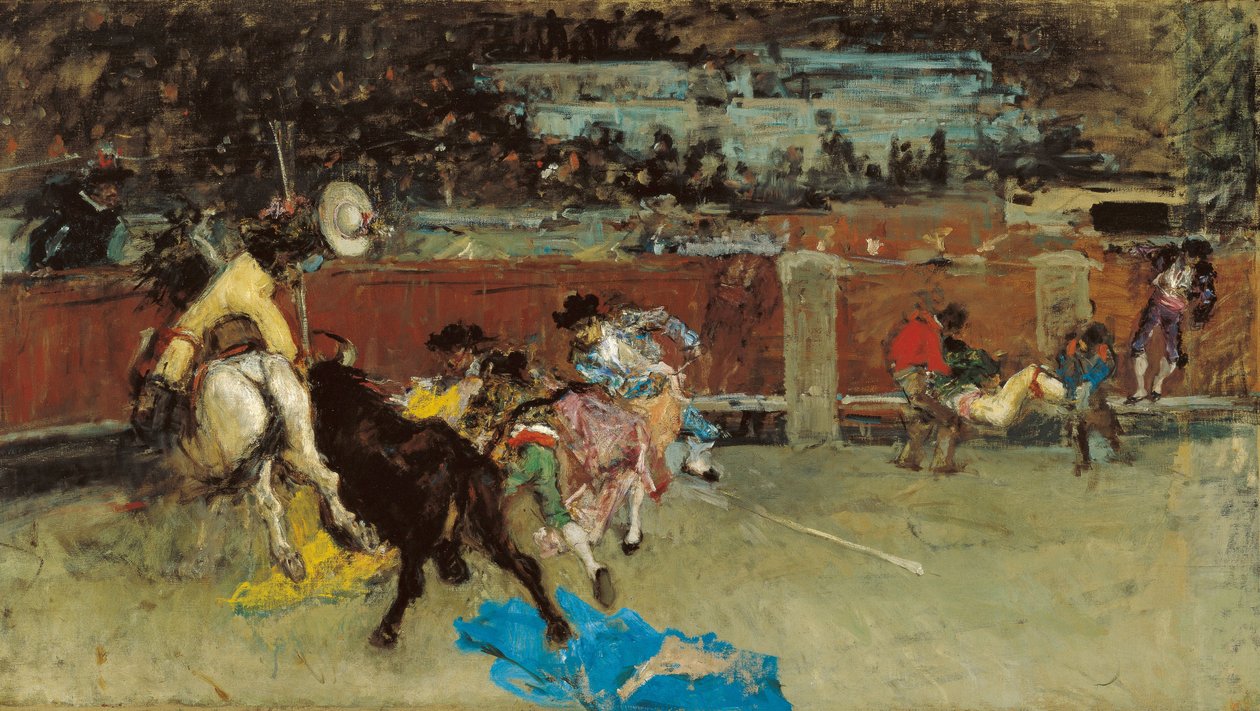 Tyrefægtning. Wounded Picador - Fortuny, Maria (1838-1874) - ca 1867 - Olie på lærred - 80,5x140,7 - Museo Carmen Thyssen, Malaga af Mariano Fortuny y Marsal