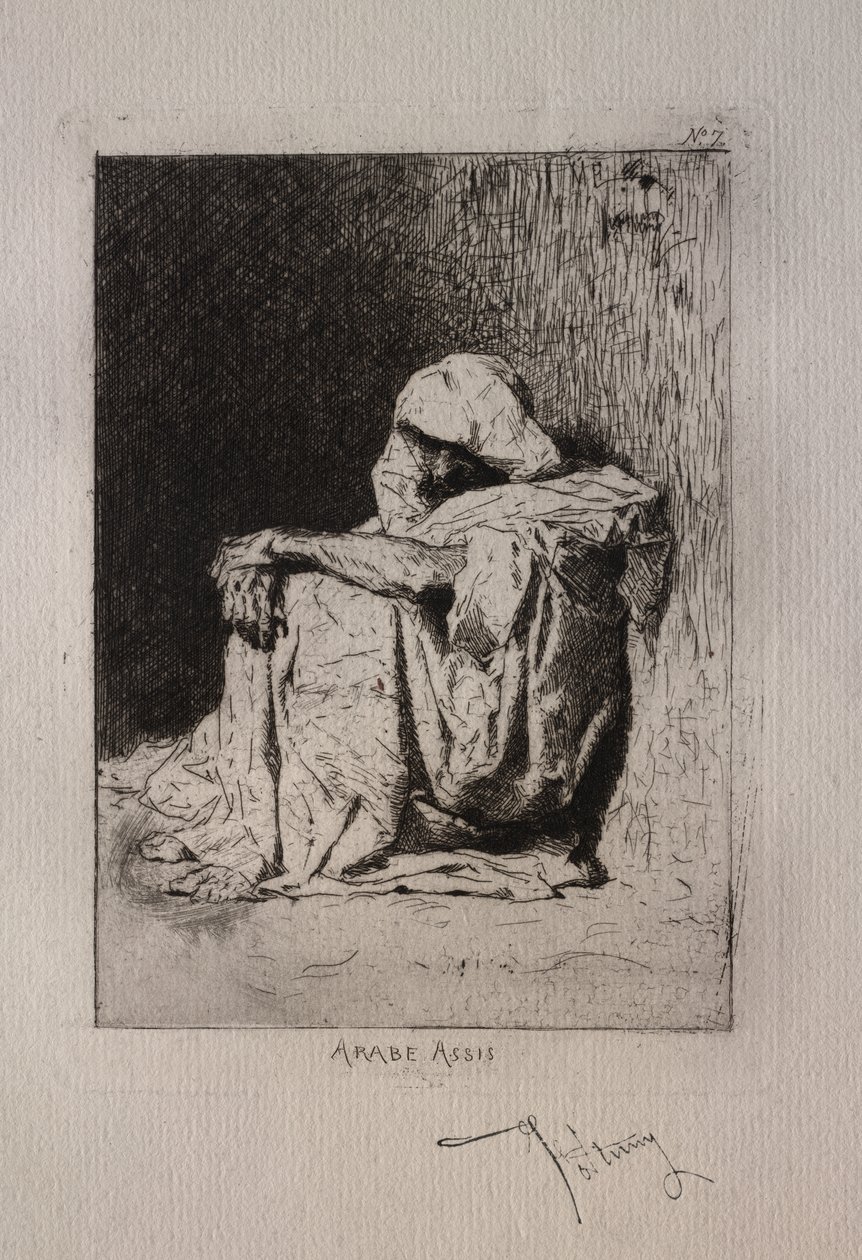 Siddende araber af Mariano Fortuny y Marsal