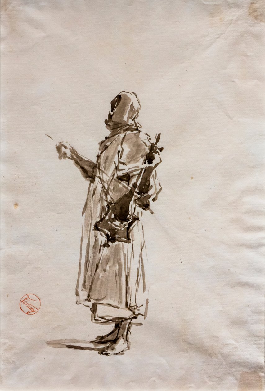 Studie til maleriet "Arabiske musikere", ca. 1872 (tusch på papir) af Mariano Fortuny