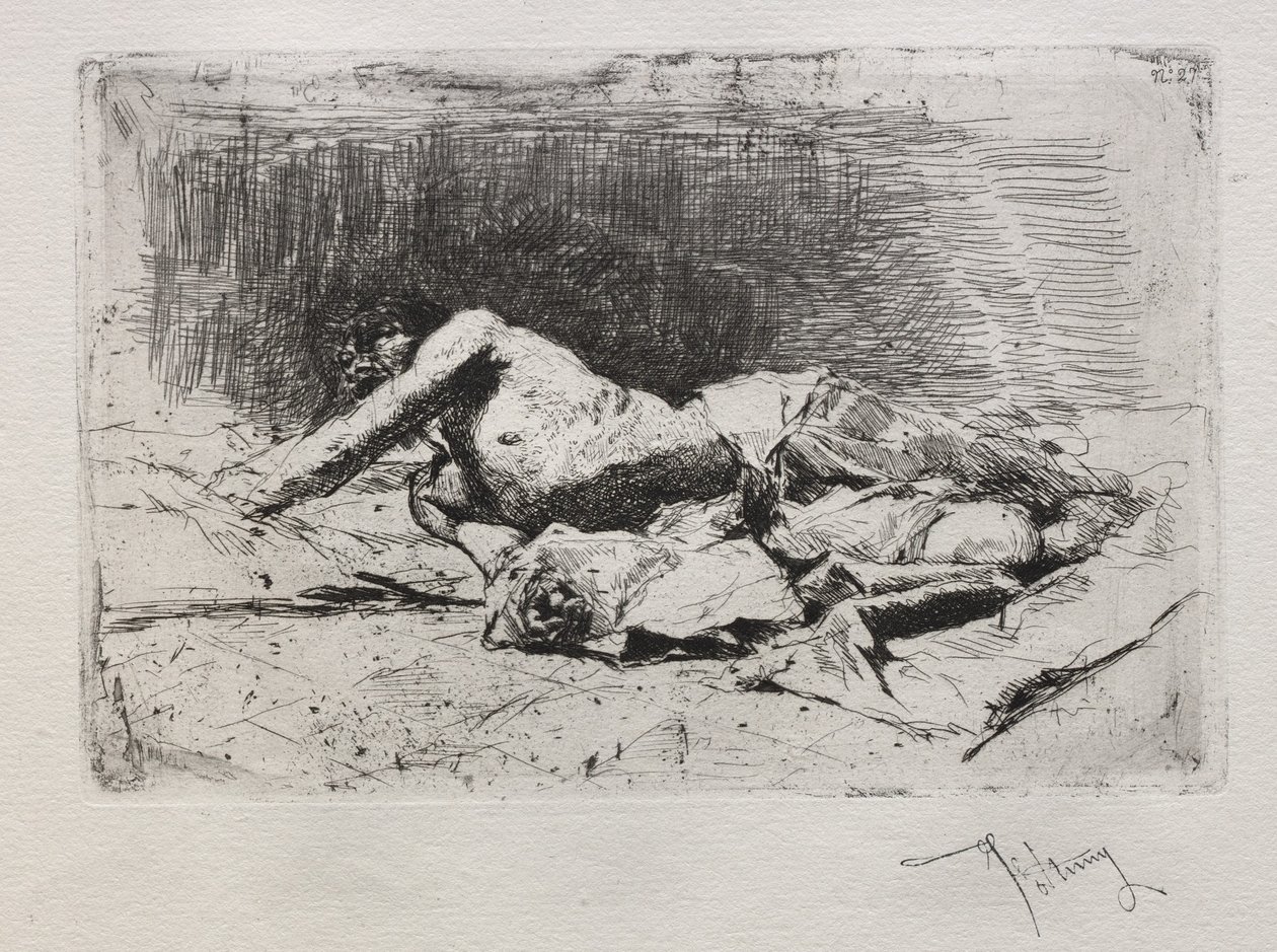 Mand rullende snavs. af Mariano José María Bernardo Fortuny y Carbó