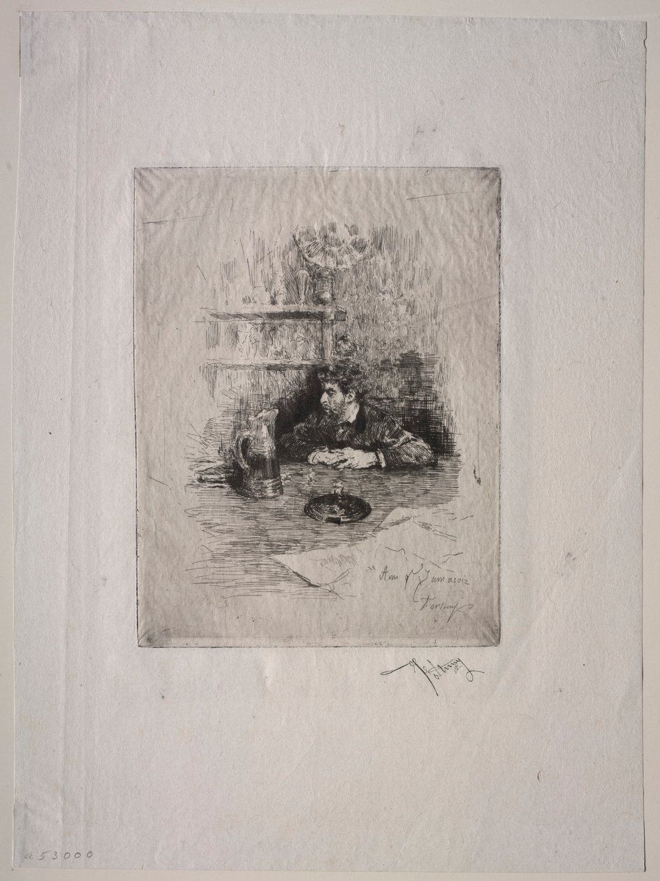 Portræt af Zamacois. af Mariano José María Bernardo Fortuny y Carbó