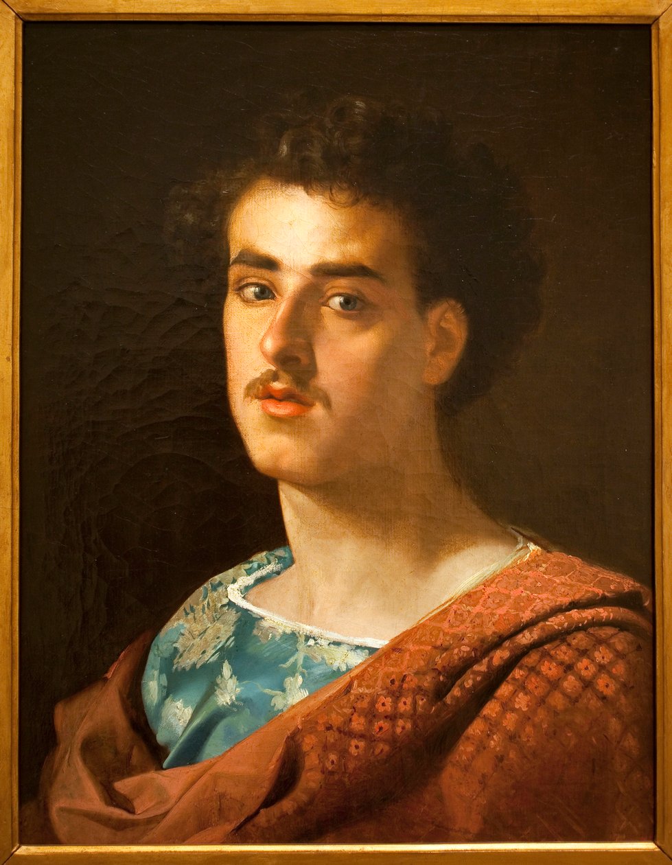 Selvportræt - Maleri af Mariano Fortuny (1838-1874), olie på lærred, ca. 1858 - Nationalmuseet for kunst i Catalonien, Barcelona (Spanien) af Mariano Fortuny y Madrazo