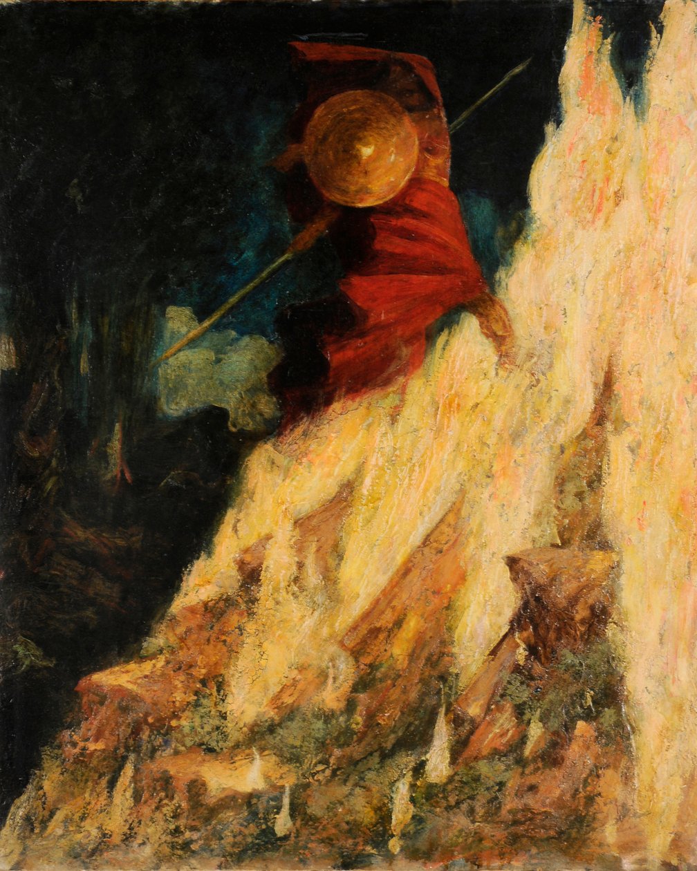 Valkyrien. Wotan slår klippen med spydet, ca. 1895. af Mariano Fortuny y Madrazo
