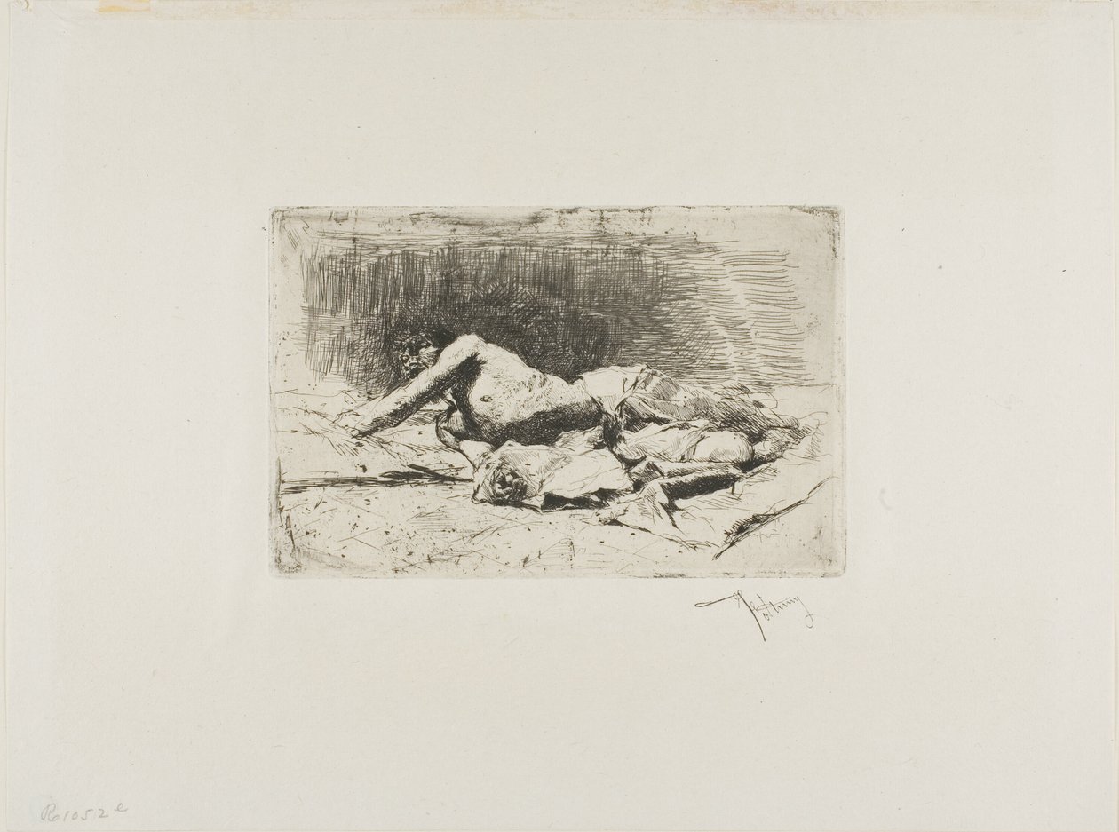 Mand, der ruller af Mariano Fortuny y Marsal