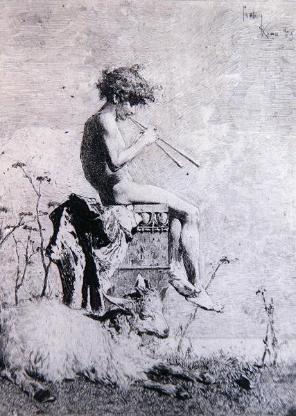 Idyll (ætsning) af Mariano José María Bernardo Fortuny y Carbó