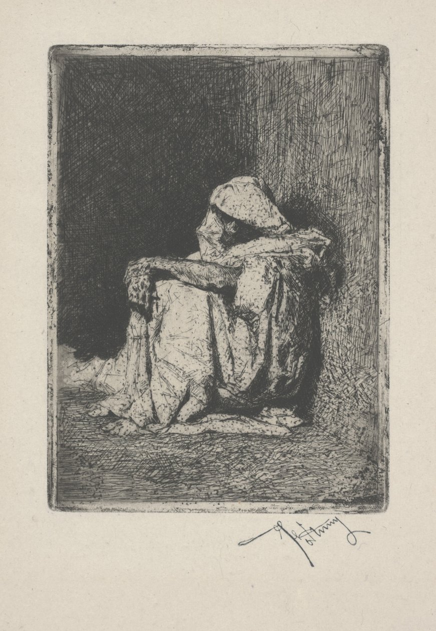 Siddende arabisk, eller Arabe assise af Mariano José María Bernardo Fortuny y Carbó