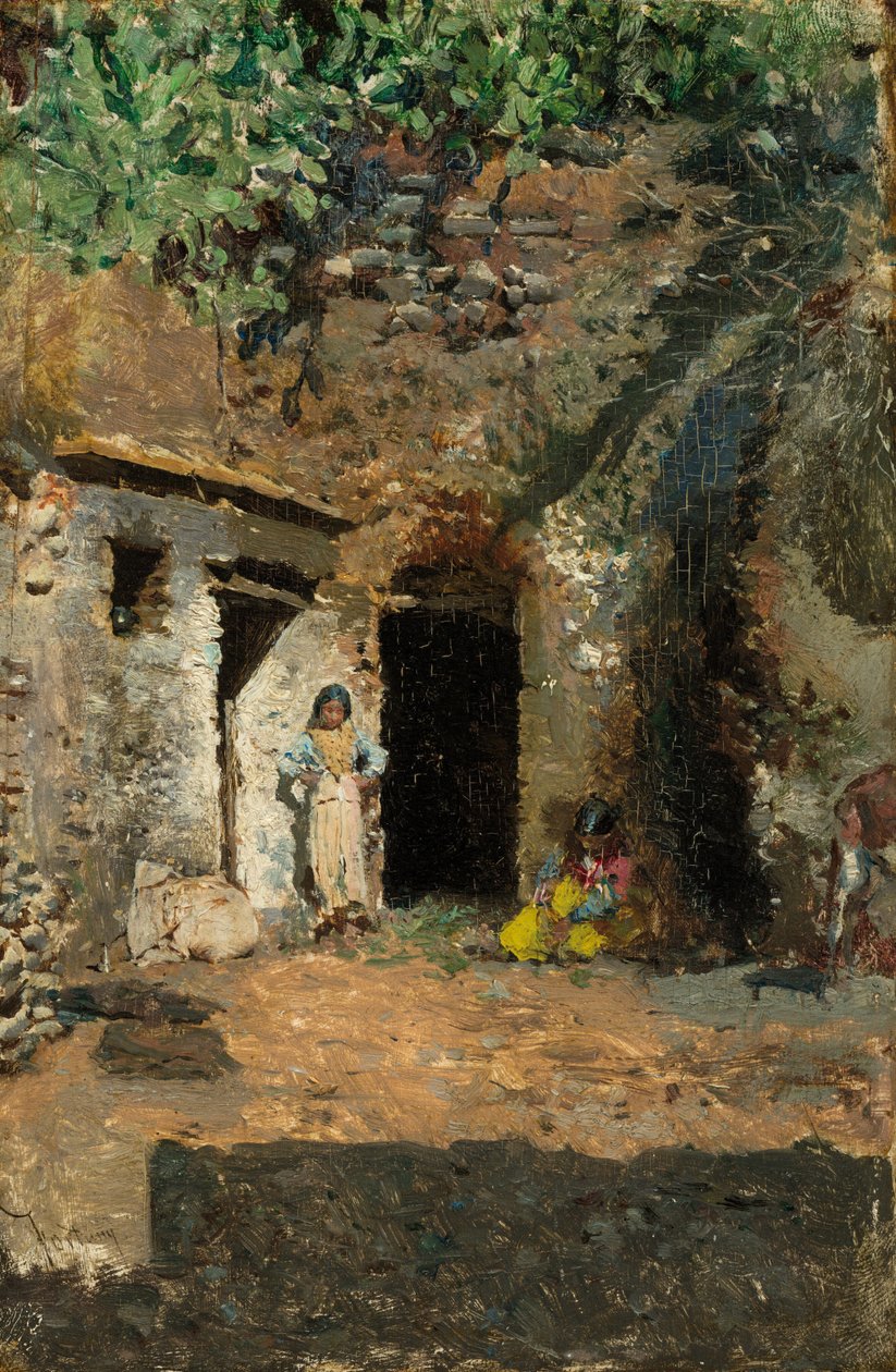 Gypsy Caves, Granada, ca. 1871. af Mariano José María Bernardo Fortuny y Carbó