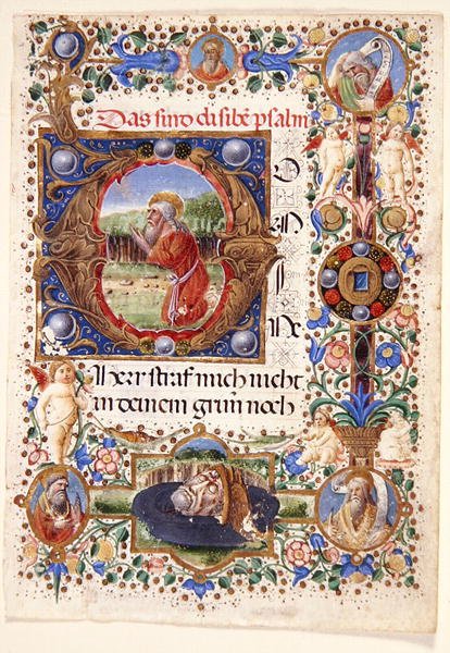 Fru 11-2001: Enkelt blad fra en florentinsk timebog, slutningen af det 15. århundrede (vellum) af Mariano de Buono di Jacopo