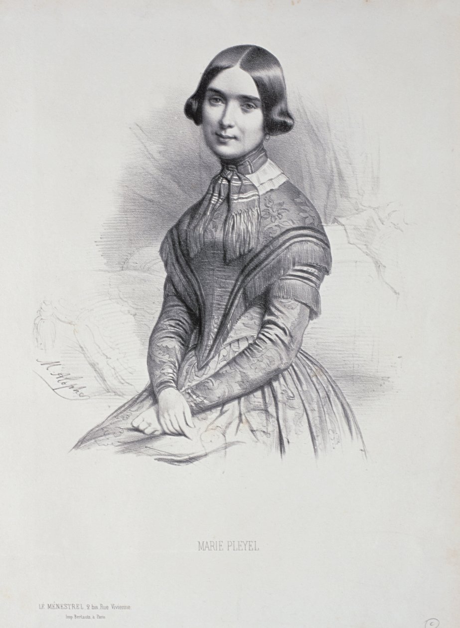 Portræt af Marie Pleyel (1811-75) af Marie Alexandre Alophe