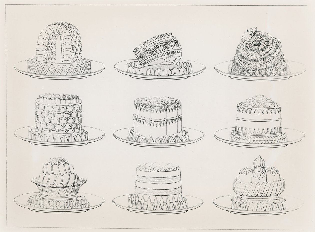 Design til tærter og kager af Antoine Careme af Marie Antoine Careme