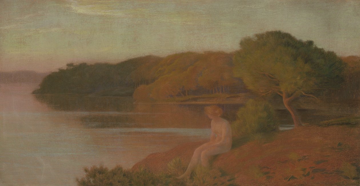 Badende ved vandet, ca. 1895 (pastel på lærred) af Marie Auguste Emile Rene Menard