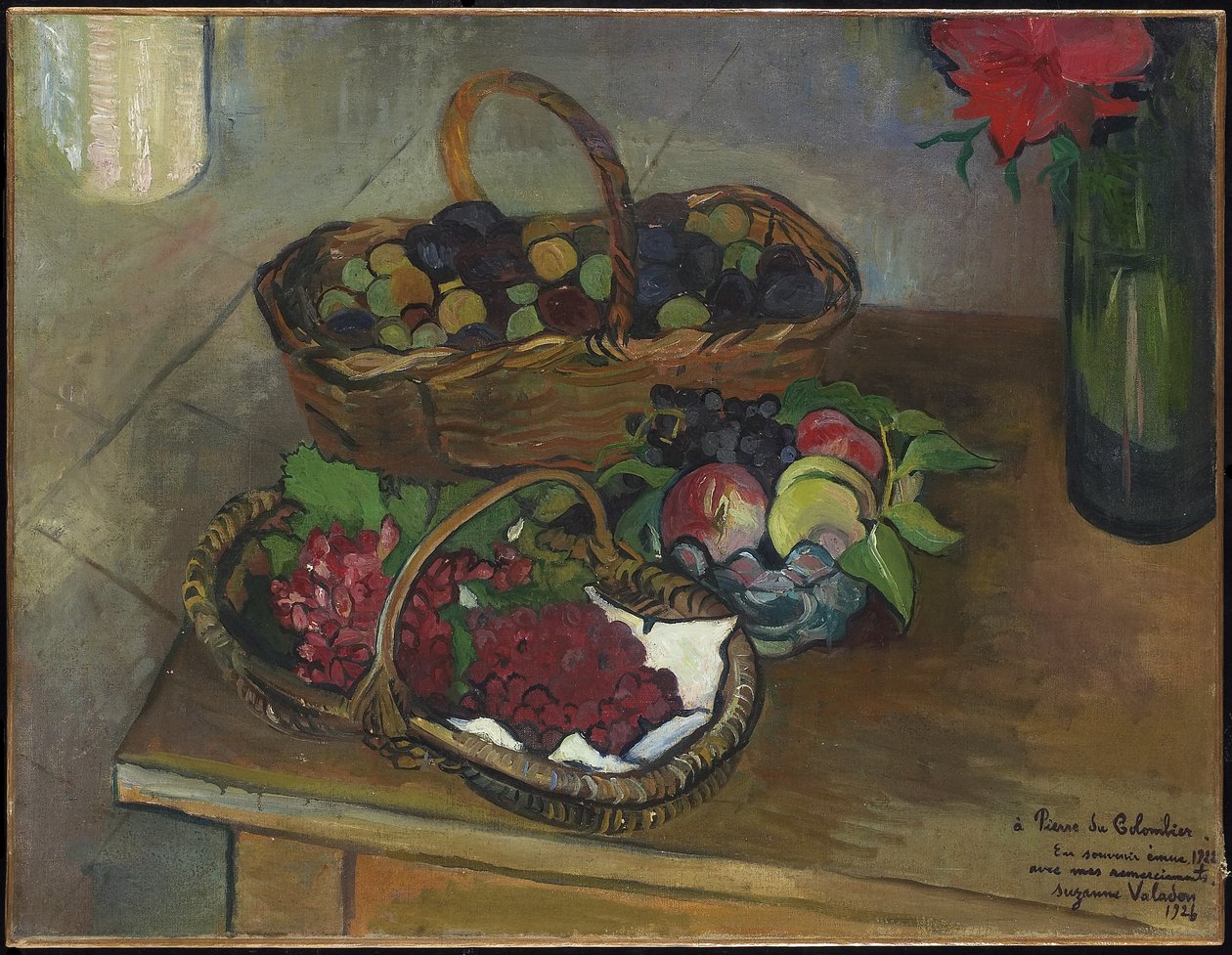 Stilleben: Frugt og blomster, 1926 af Marie Clementine (Suzanne) Valadon
