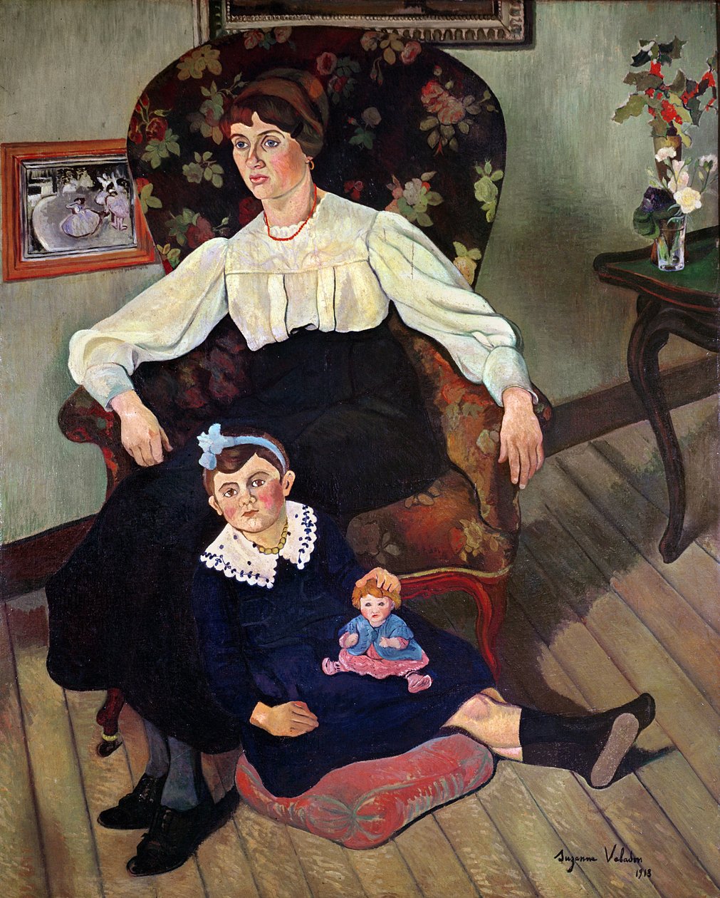 Portræt af Marie Coca og hendes datter, 1913 af Marie Clementine (Suzanne) Valadon