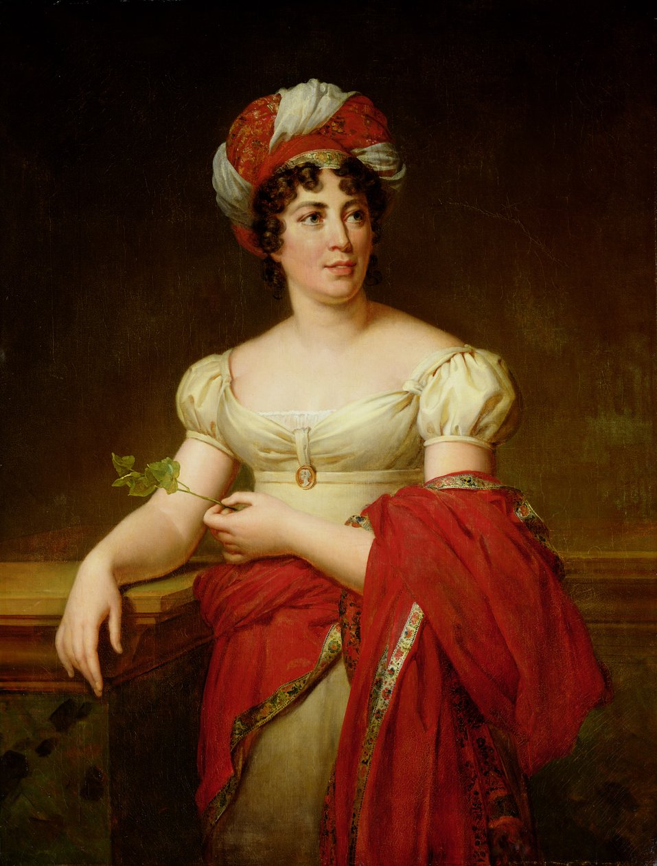 Portræt af Madame de Stael, kopi af et maleri af Francois Gerard af Marie Eleonore Godefroid