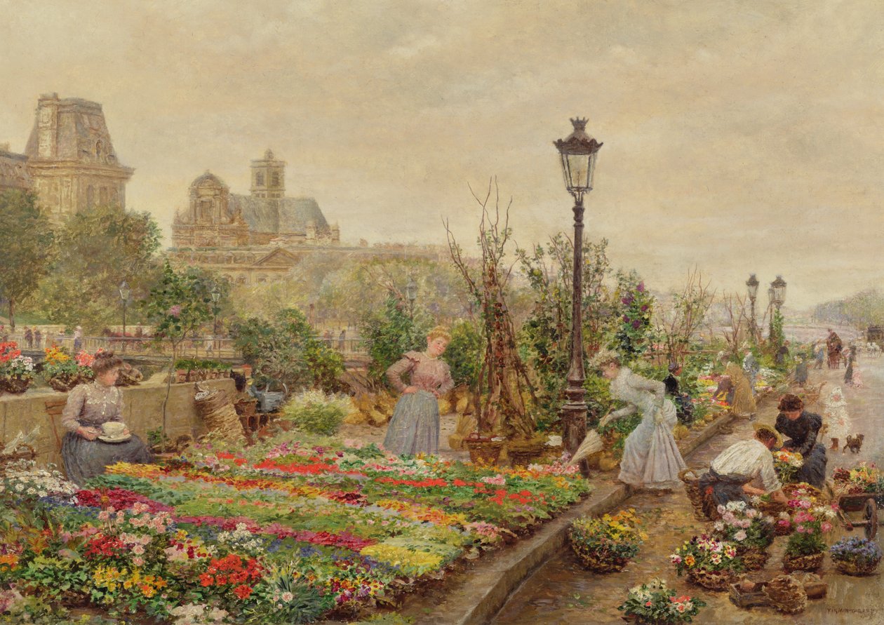 Blomstermarkedet af Marie Francois Firmin Girard