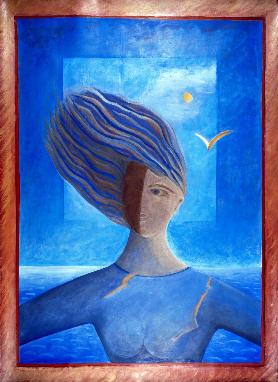 Zoe de la Mer, 1993 (olie på papir) af Marie Hugo