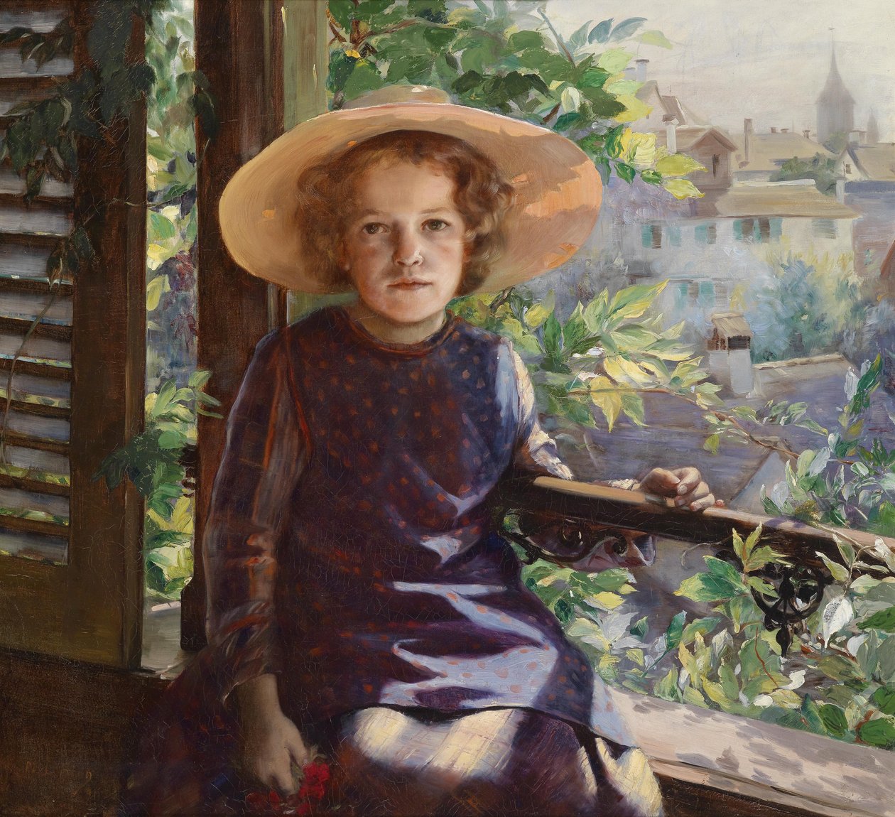 Pige på altanen af Marie Louise Bion
