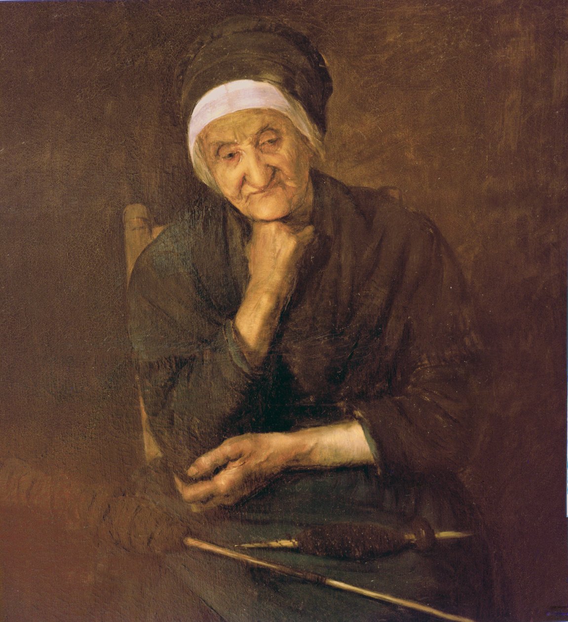 Gammel kvinde fra Aulus (Ariege) (detalje) af Marie Petiet