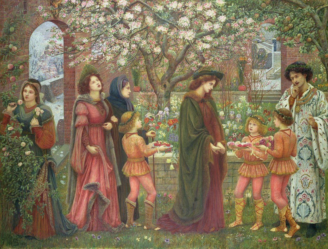 The Enchanted Garden of Messer Ansaldo, 1899 (wc på monteret papir) af Marie Spartali Stillman