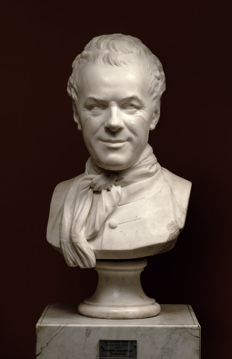 Portrætbuste Etienne Maurice Falconet (1716-91), 1773 (marmor) af Marie Anne Collot