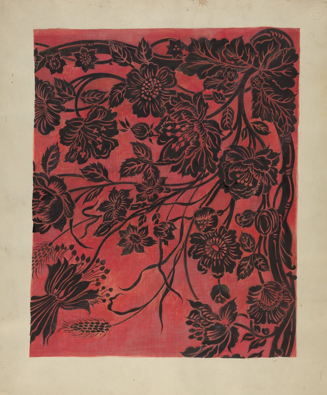Stencileret borddæksel, ca. 1942. af Marie Alain
