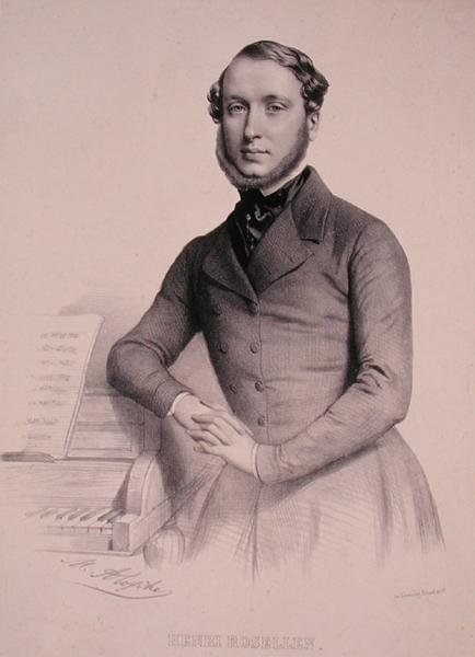 Portræt af Henri Rosellen (1811-76) (gravering) af Marie Alexandre (after) Alophe