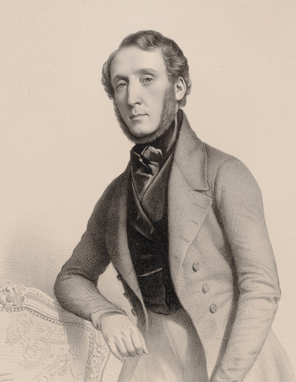 Portræt af pianist og komponist George Alexander Osborne 1806-1893, 1850. af Marie Alexandre Menut Alophe