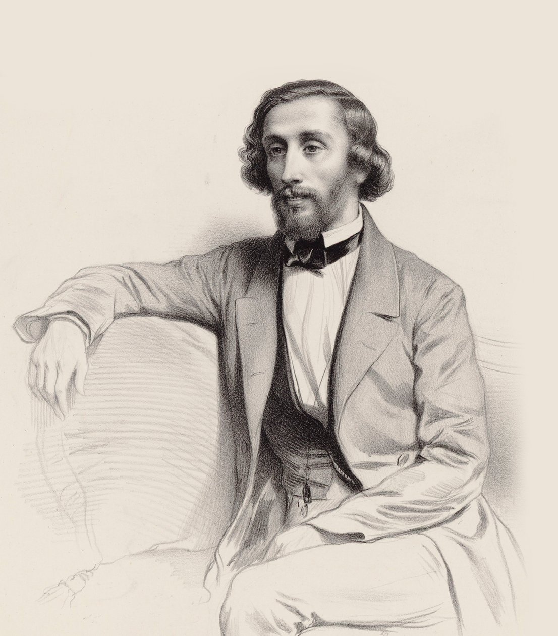 Portræt af pianisten og komponisten Julius Schulhoff 1825-1898, 1854. af Marie Alexandre Menut Alophe